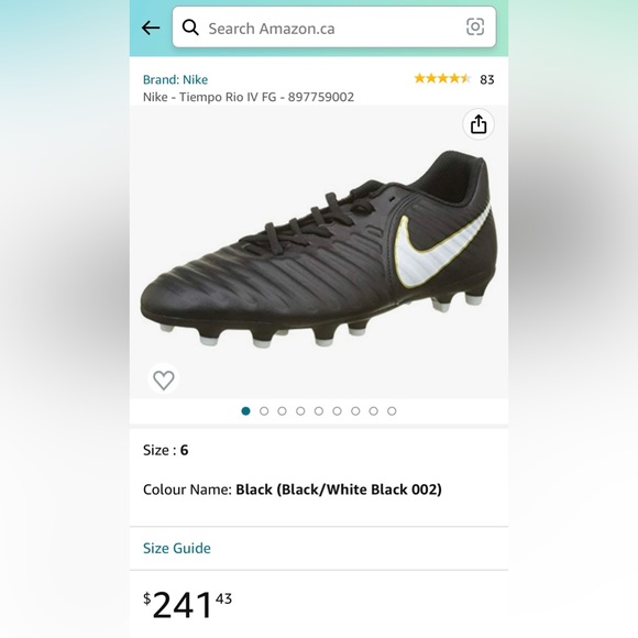 Nike Tiempo Rio IV FG Football Soccer Cleats (5Y) - Picture 10 of 10